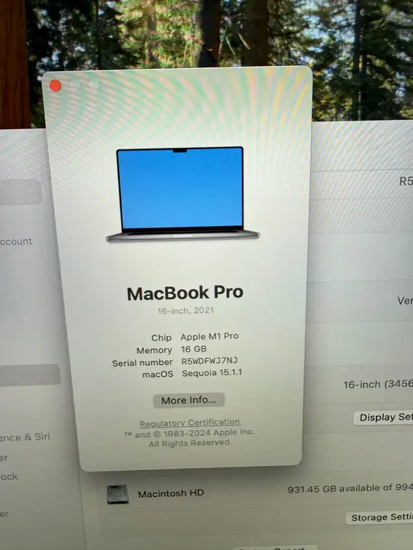 Mackbook pro M1pro chip 16G/1tera ssd 2021|رایانه همراه|مشهد, بهشت|دیوار