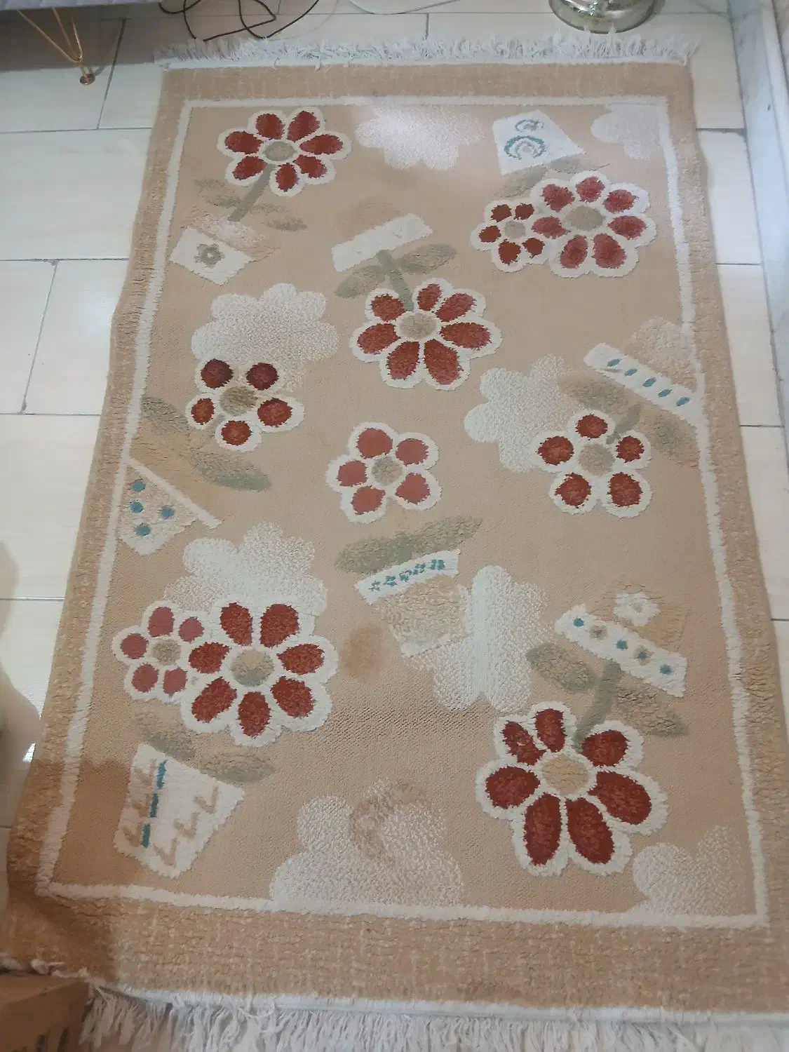 قالیچه گل برجسته دو تاجاش سوختگی داره|فرش|پاکدشت, پاکدشت (مامازند)|دیوار