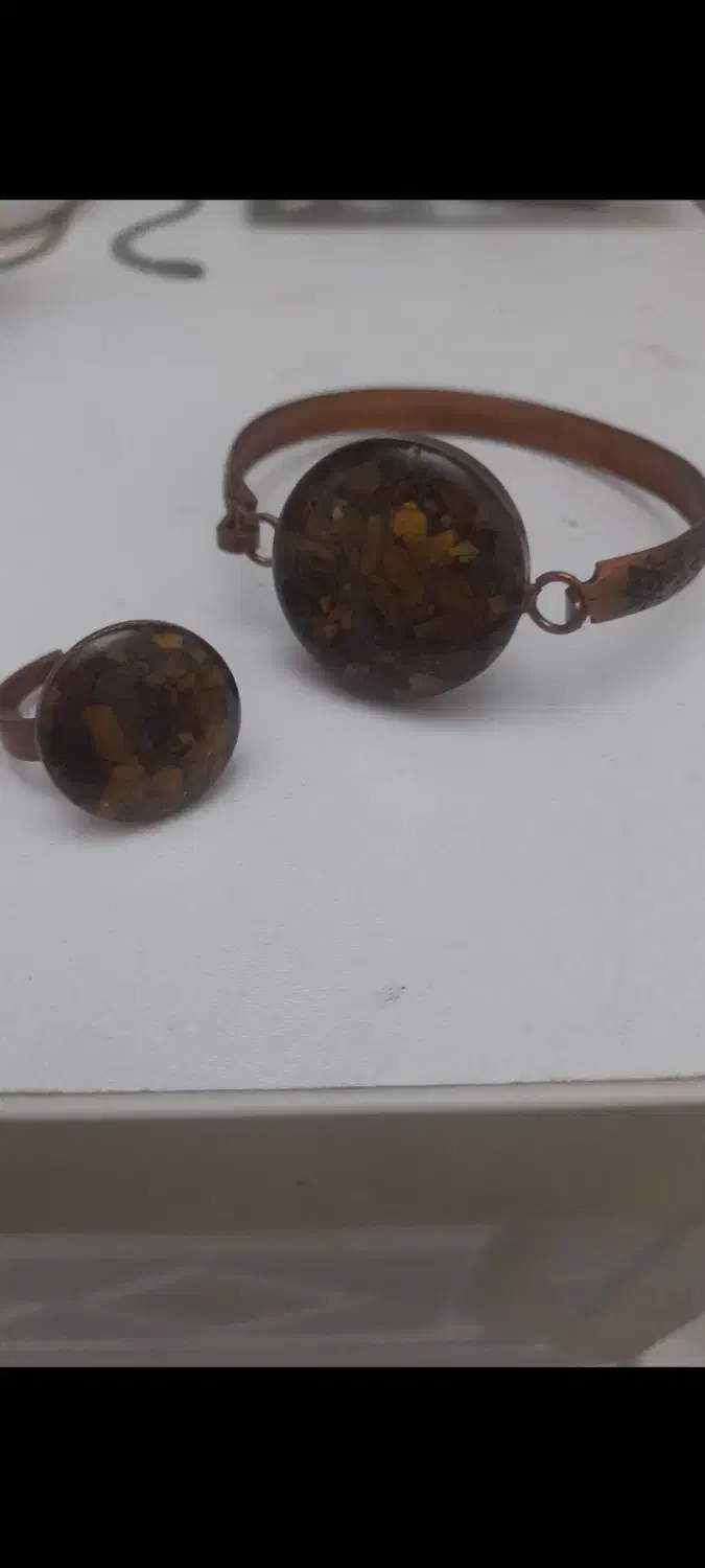 دستبند و انگشتر ست تمام مس نو|بدلیجات|مشهد, هنرستان|دیوار