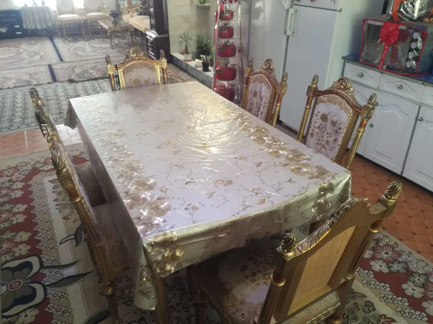 مبل سلطنتی با بوفه و میز نهار خوری|مبلمان خانگی و میز عسلی|کرمانشاه, |دیوار