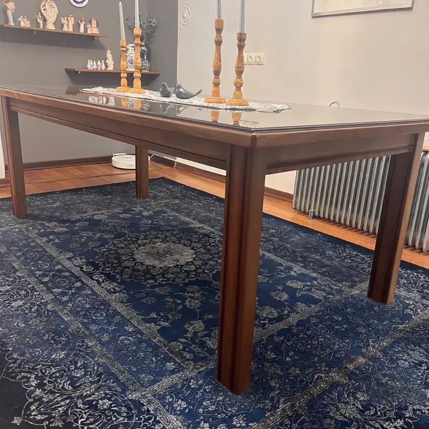 میز نهارخوری ده نفره چوب گردو همراه شیشه|میز و صندلی غذاخوری|ارومیه, |دیوار