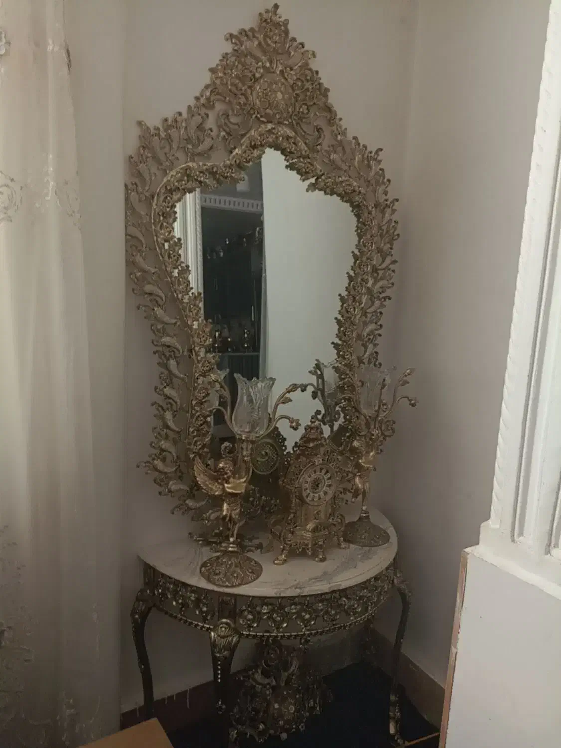 آینه شمعدان|آینه|تاکستان, |دیوار