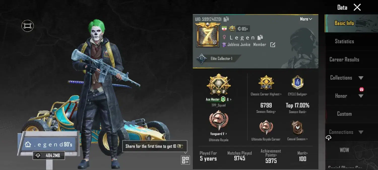 اکانت پابجی لول 77 قوی و خوش شانس قدیمی|کنسول، بازی ویدئویی و آنلاین|سیلوانه, |دیوار