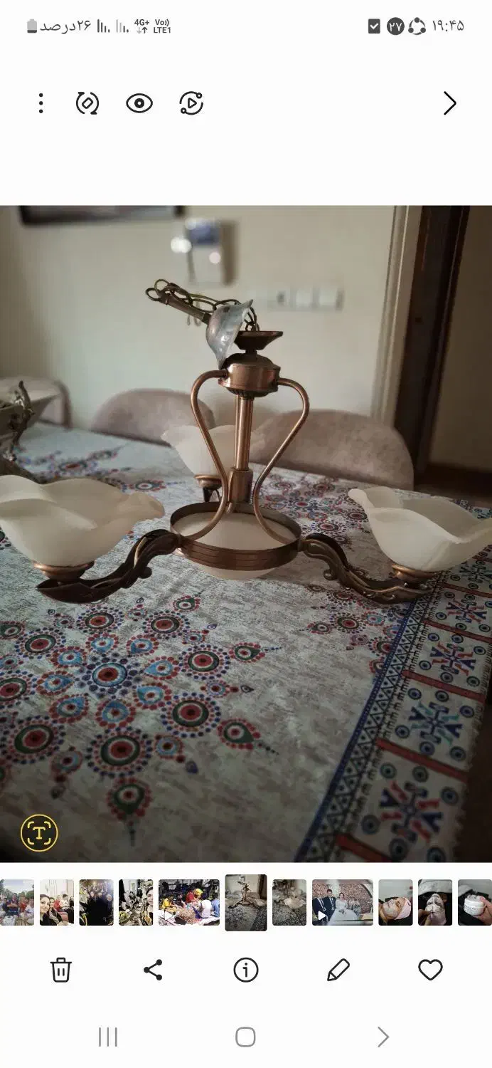 لوستر سه شاخه دونه ای ۱۹۰۰۰۰۰|لوستر و چراغ آویز|لاهیجان, کوی خزر|دیوار