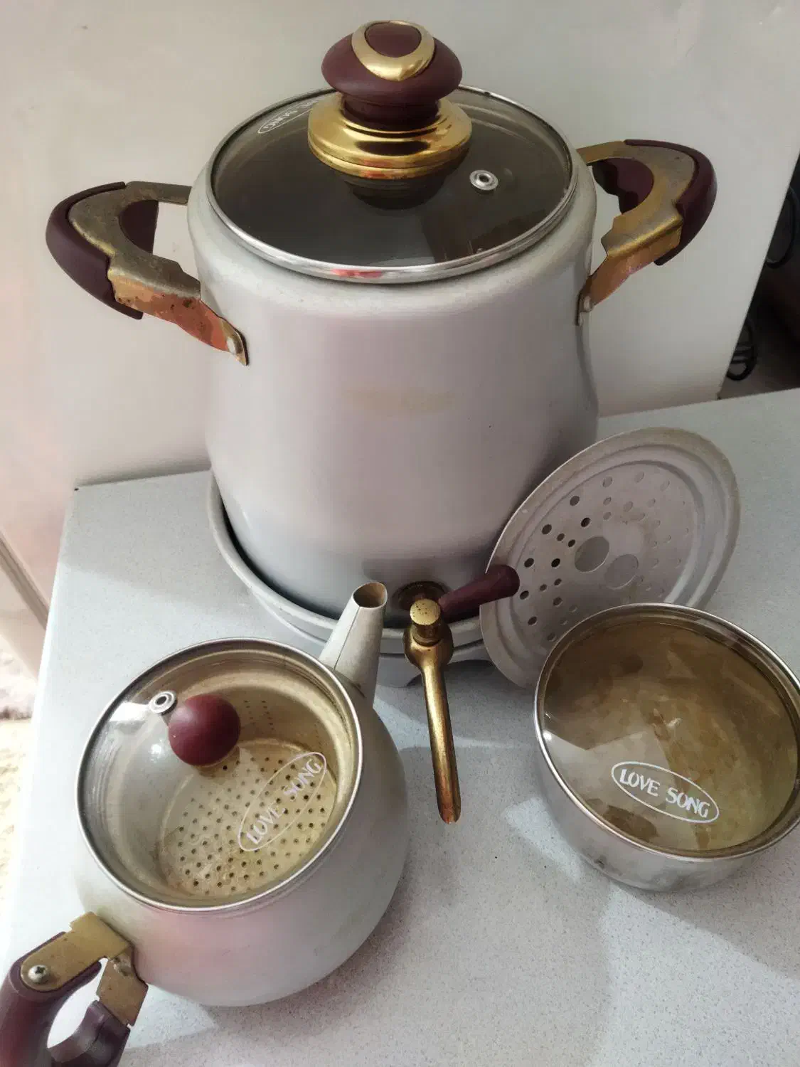 سماور قوری و چاییدان لاوسونگ|سماور، چای‌ساز، قهوه‌ساز|گنبد کاووس, |دیوار