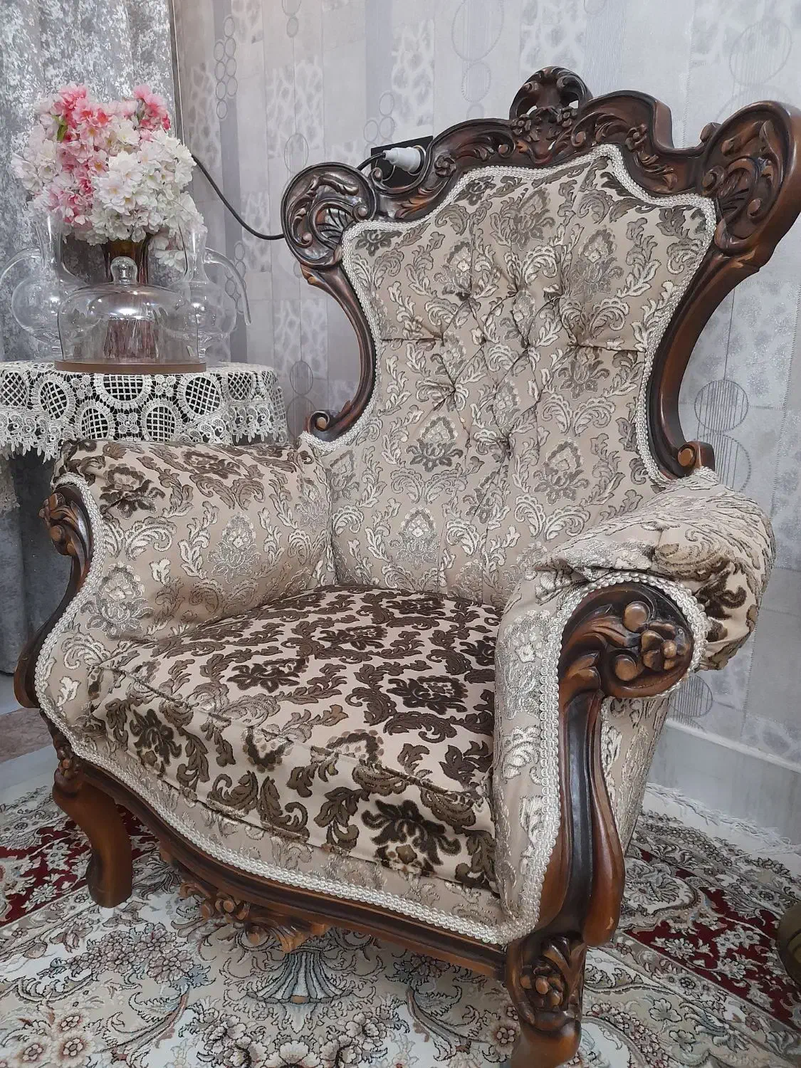 مبل استیل سلطنتی تماما چوب راش|مبلمان خانگی و میز عسلی|رباط‌کریم, رباط‌کریم|دیوار