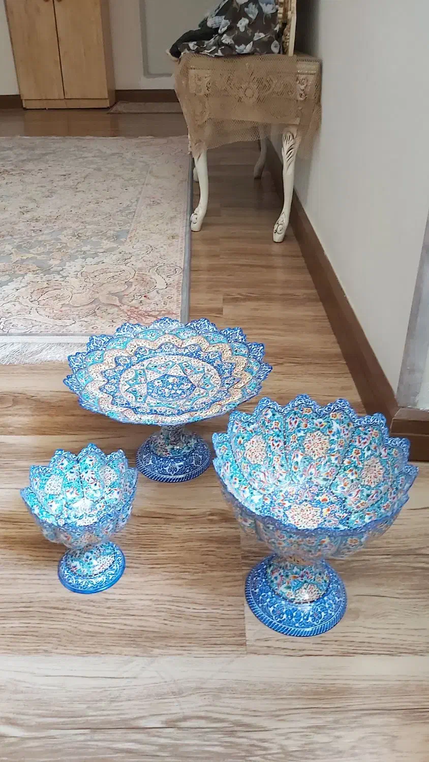 سه تیکه میناکاری اصفهان مسی تخفیف هم دارد|صنایع دستی و سایر لوازم تزئینی|کرج, حسینآباد|دیوار