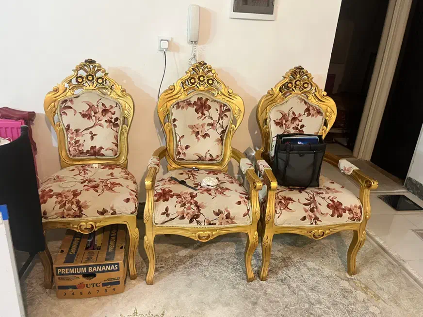 مبل سلطنتی ۸ نفره در حد نو با دروار و تخت دو نفره|مبلمان خانگی و میز عسلی|گلبهار, شهر جدید گلبهار|دیوار