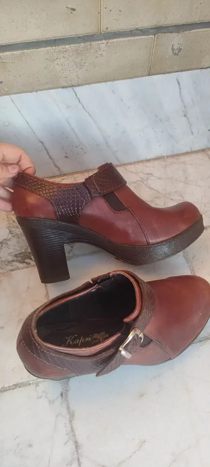 کفش چرم قهوه ای|کیف، کفش، کمربند|قزوین, |دیوار