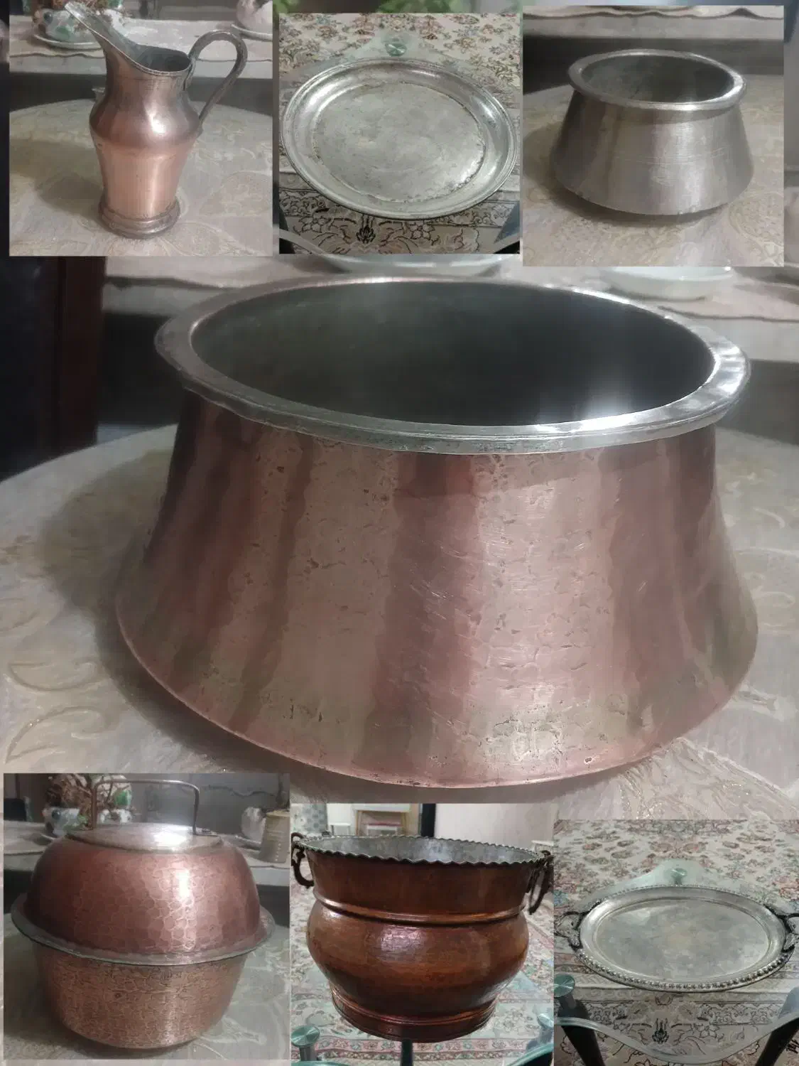 ظروف مسی|کلکسیون اشیاء عتیقه|ری, فیروزآبادی|دیوار