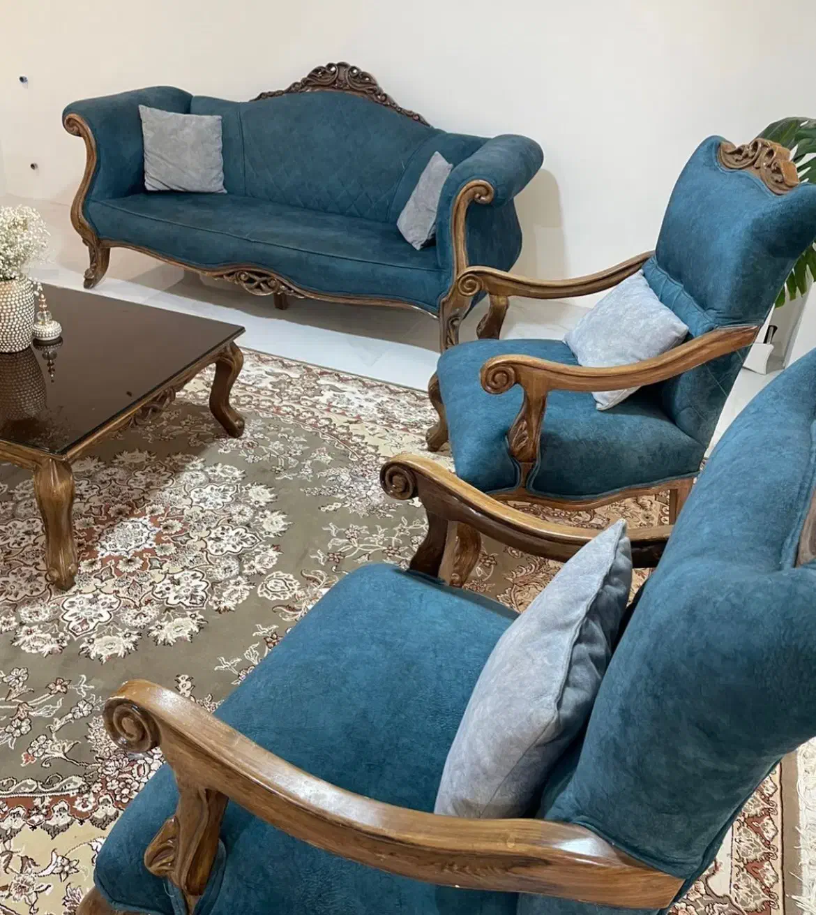 مبل ۹ نفره چوب نراد|مبلمان خانگی و میز عسلی|آمل, |دیوار