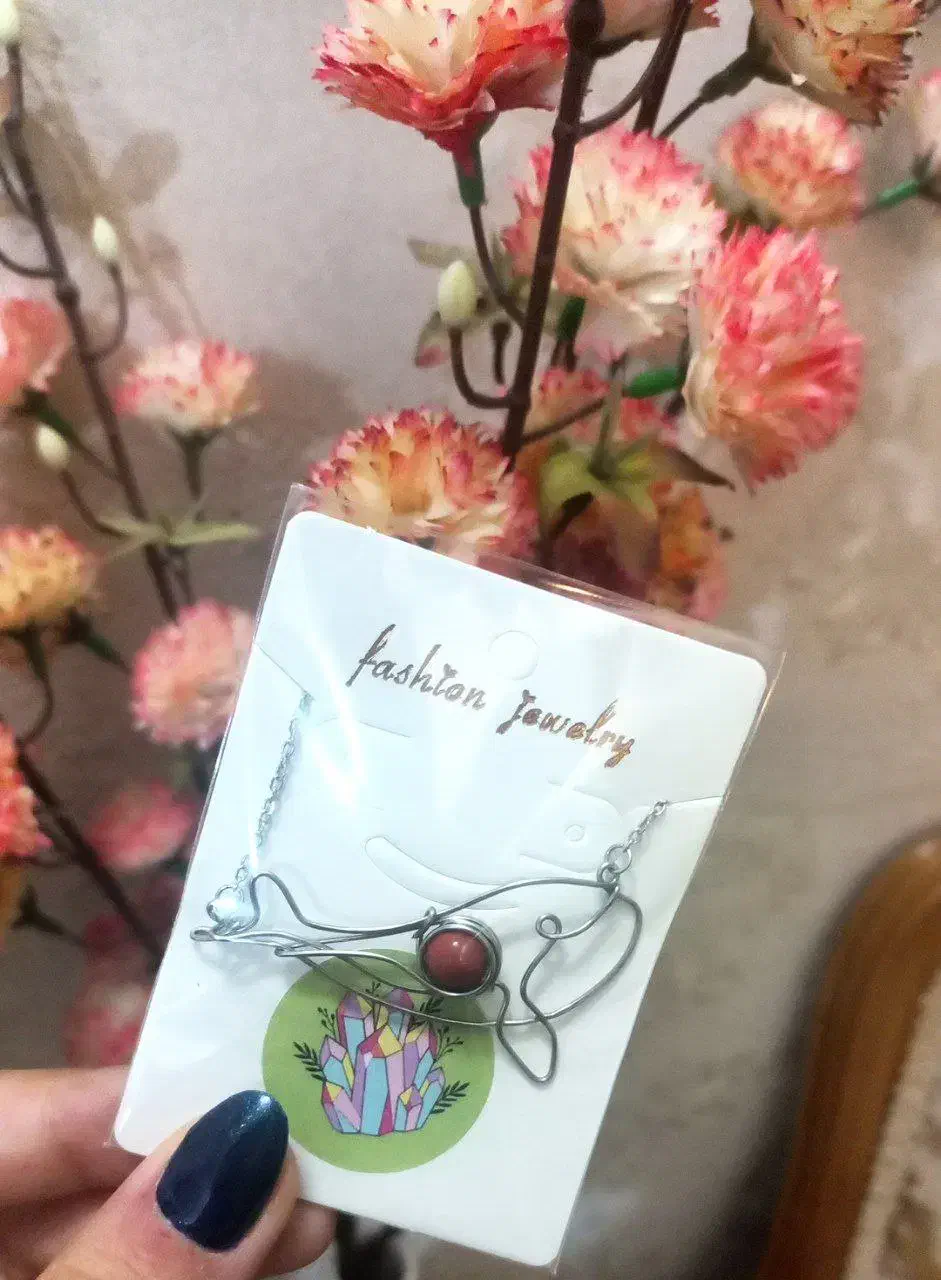 گردن آویز سلنایت و جاسپر سرخ|جواهرات|قم, هفت تیر|دیوار