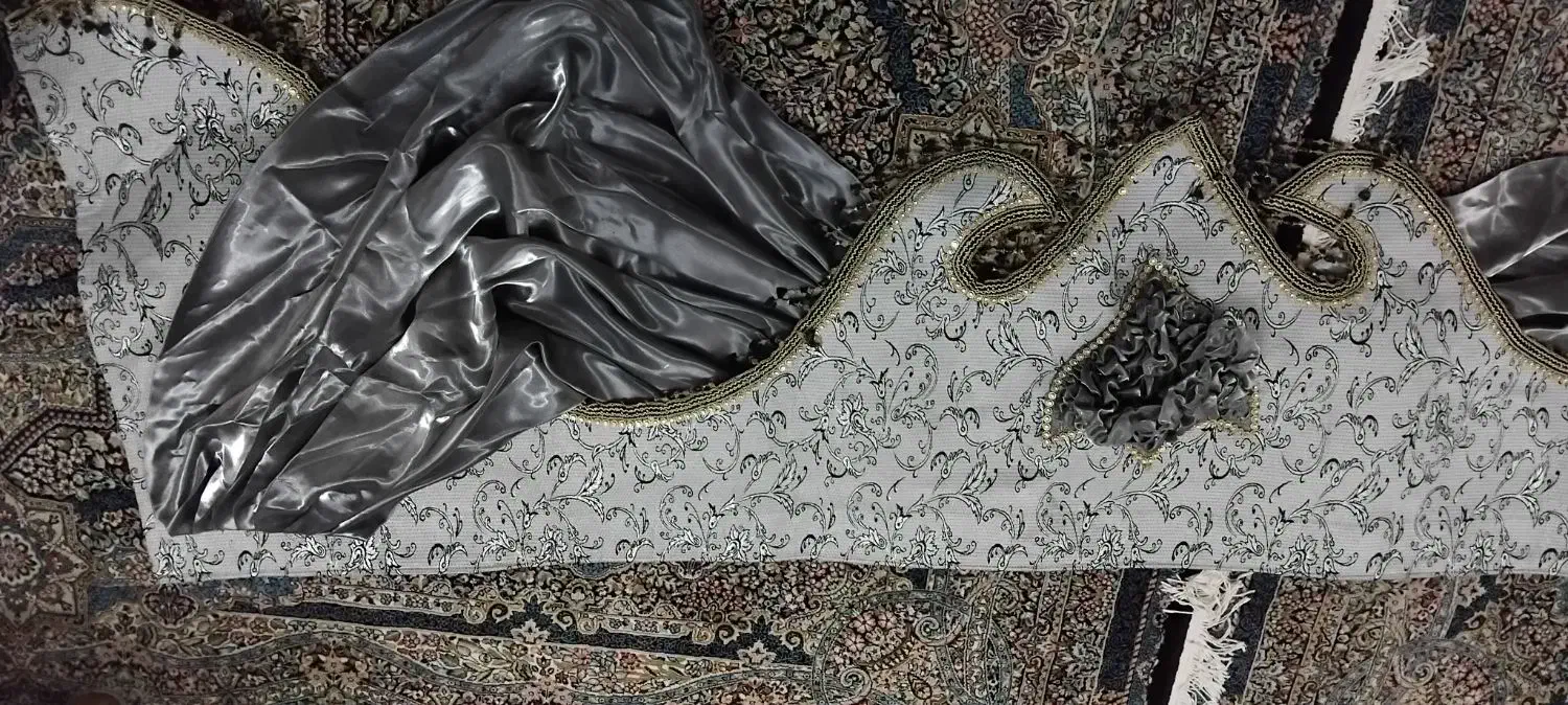 کتیبه پرده .دو عدد کناره والان  پرده و ‌پرده حریر|پرده، رانر، رومیزی|ابهر, |دیوار