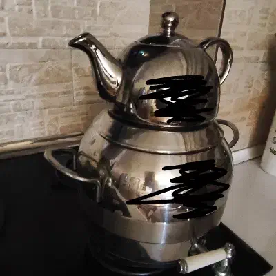 کتری قوری استیل نقره ای مدرن|قوری، کتری، قهوهساز دستی|فومن, |دیوار