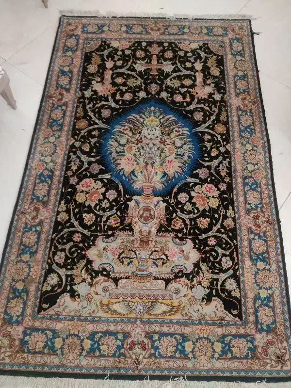 قالیچه ابریشم تبریز|فرش|تهران, ازگل|دیوار