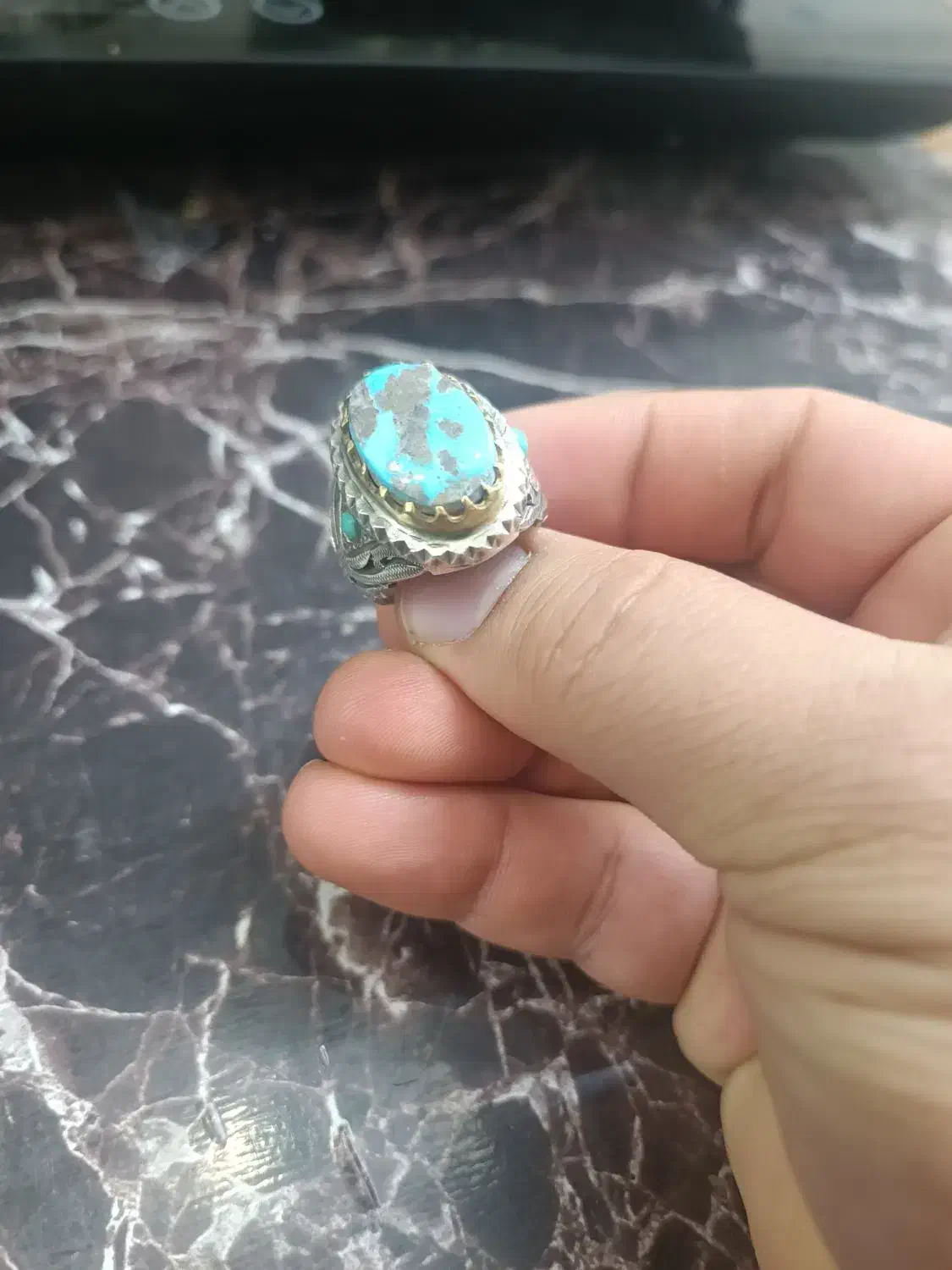 انگشتر فیروزه نیشابور دستساز|بدلیجات|آبادان, |دیوار