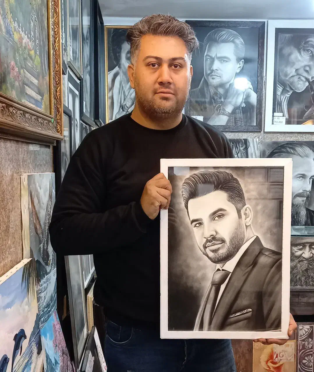 سیاه قلم و طراحی چهره به صورت حرفه ای و تضمینی|تابلو، نقاشی، عکس|فردیس, شهرک شهید حسینی|دیوار