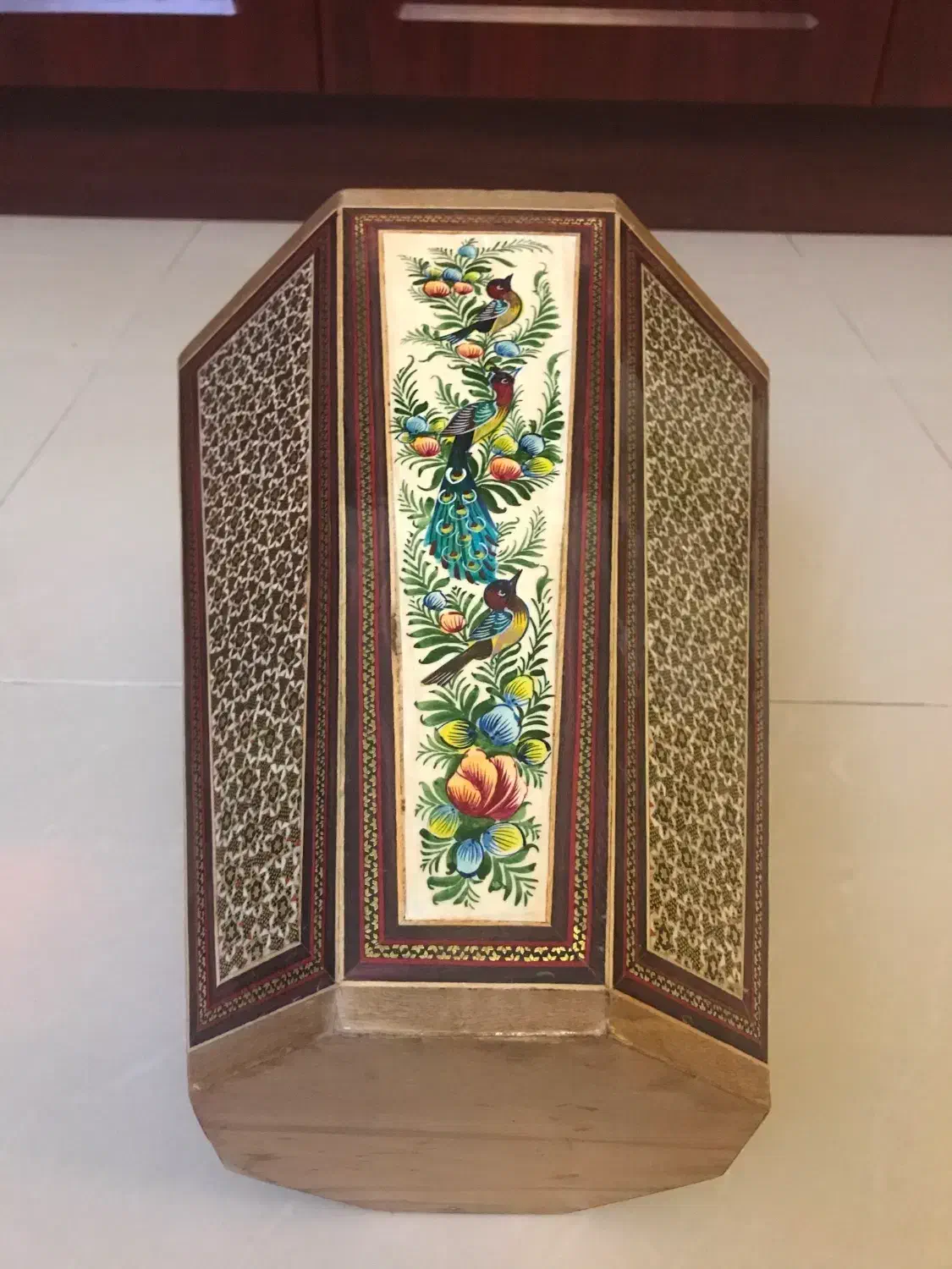 سطل تمام خاتم کاری با طرح گل و مرغ هشت گوش بزرگ|صنایع دستی و سایر لوازم تزئینی|اصفهان, عباس‌آباد|دیوار