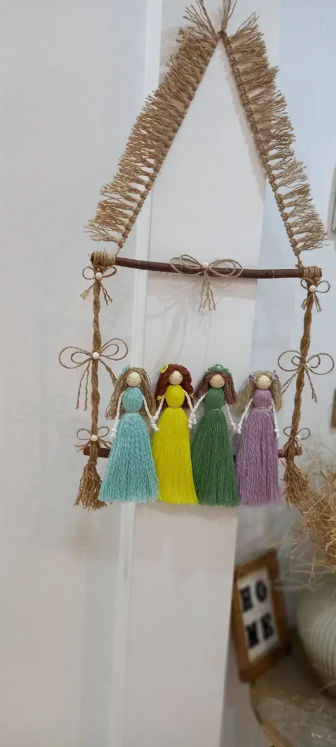 کلبه کنفی باعروسکهای مکرومه ای|صنایع دستی و سایر لوازم تزئینی|مشهد, مشکینی (شهرک غرب)|دیوار