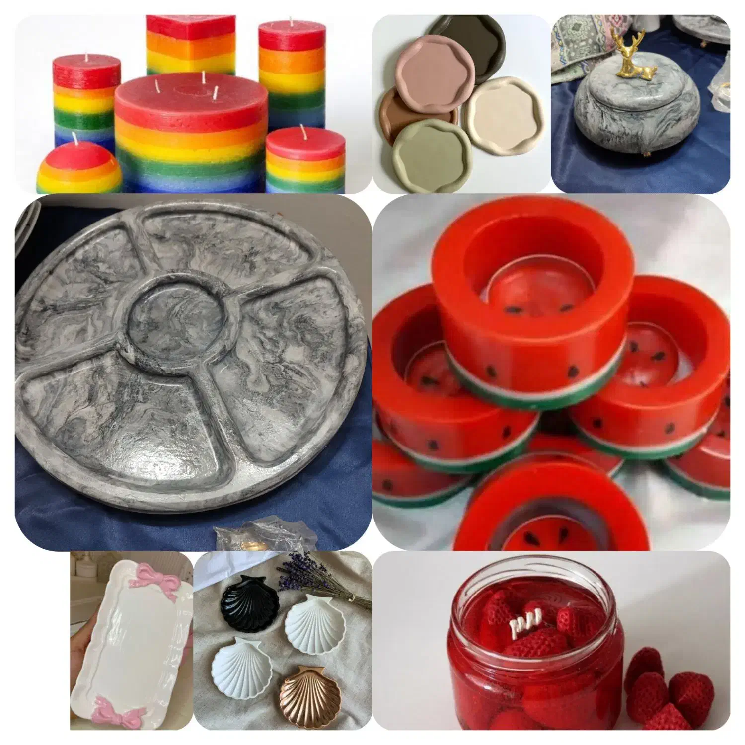 فروش واموزش شمع وسنگ مصنوعی وقالب سیلیکونی|صنایع دستی و سایر لوازم تزئینی|بابل, |دیوار