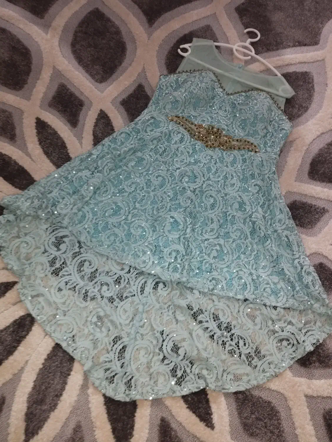 پیراهن عروسکی خوشرنگ فیروزه ای نو|لباس|قم, بنیاد|دیوار