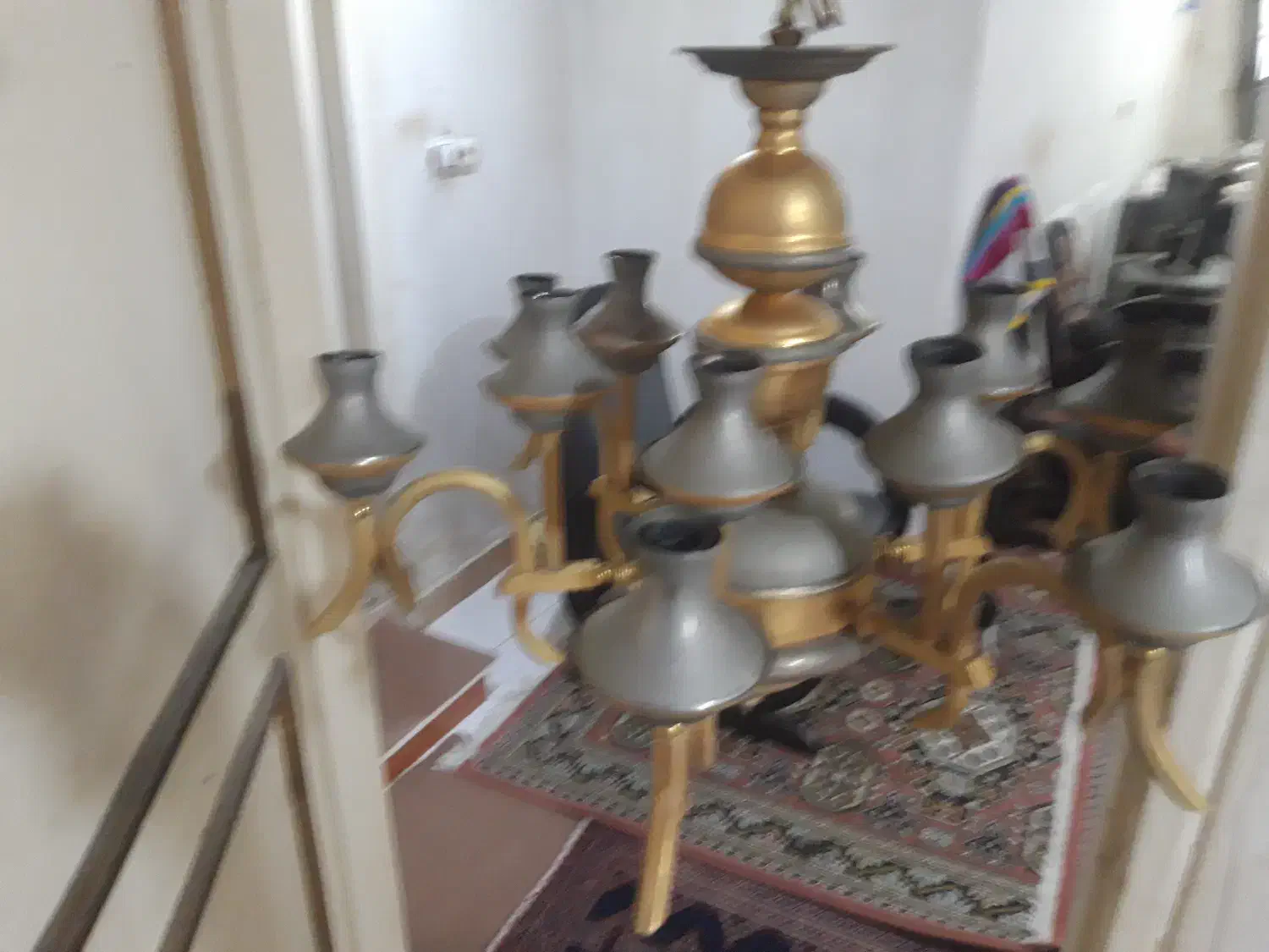 لوستر ده شعله نورسازان|لوستر و چراغ آویز|رشت, رشتیان|دیوار