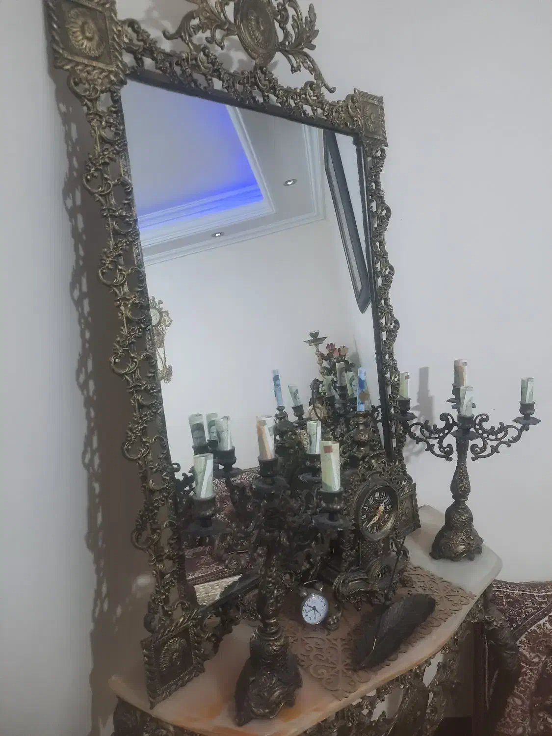 آینه و شمعدان و ساعت|صنایع دستی و سایر لوازم تزئینی|رودهن, |دیوار