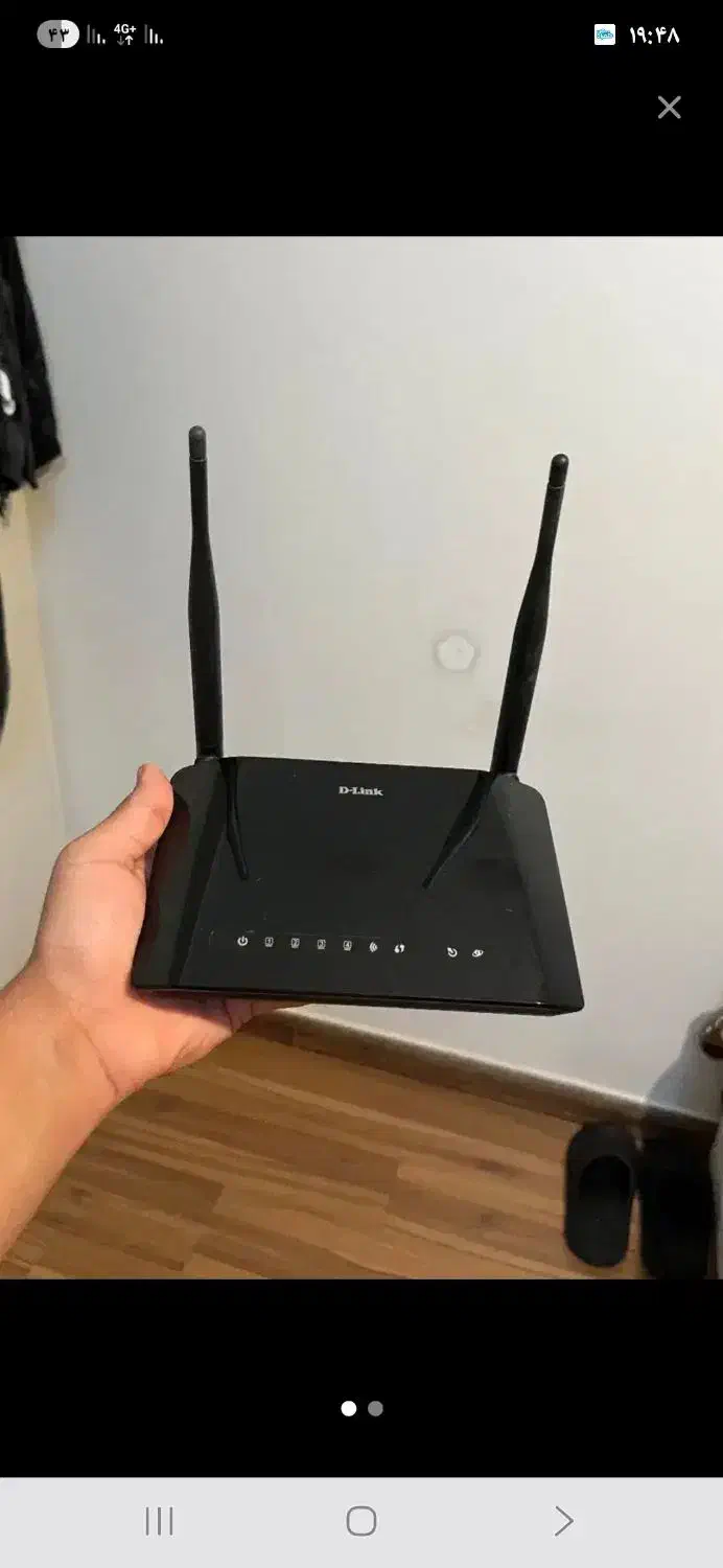 مودم دیلینک دو آنتن مشکی|مودم و تجهیزات شبکه|قم, تولید دارو و یخچال|دیوار