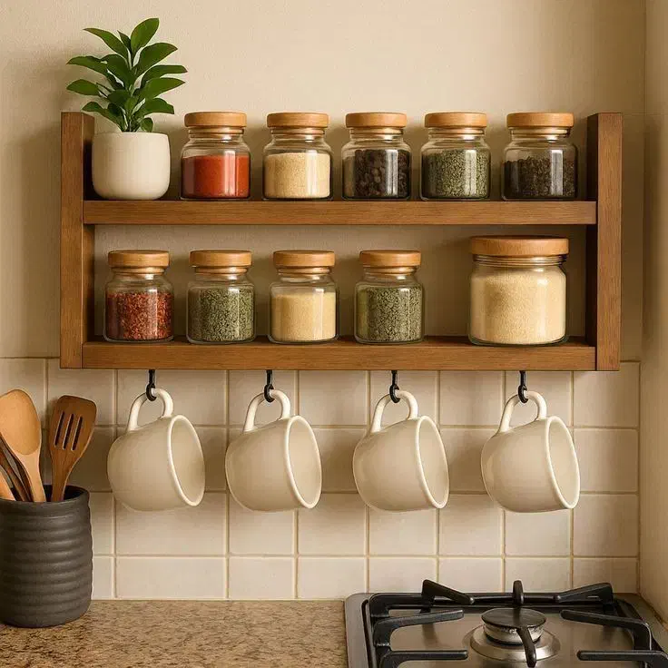 شلف ادویه زیبا|کتابخانه، شلف، قفسههای دیواری|سبزوار, پاسداران|دیوار