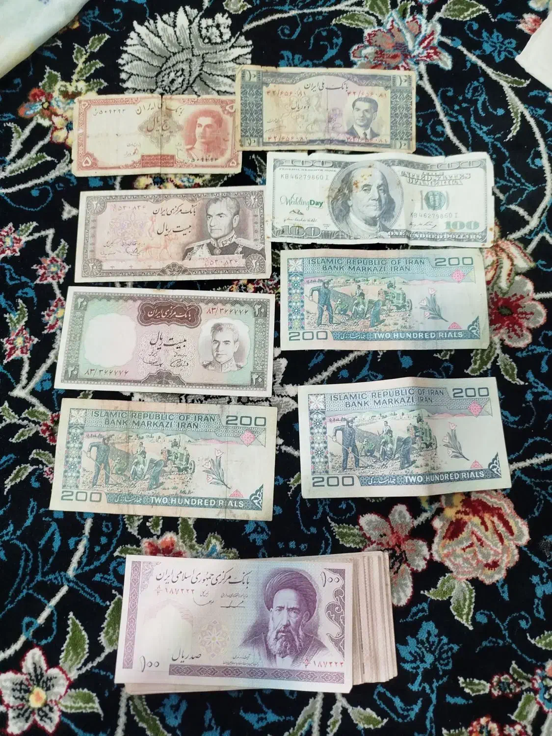 تعدادی پول قدیمی|کلکسیون سکه، تمبر، اسکناس|خلخال, |دیوار