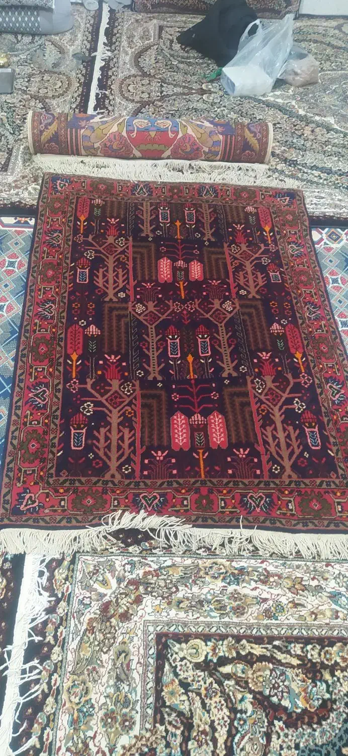 قالیچه دستباف کردی قدیمی|فرش|کرمانشاه, |دیوار