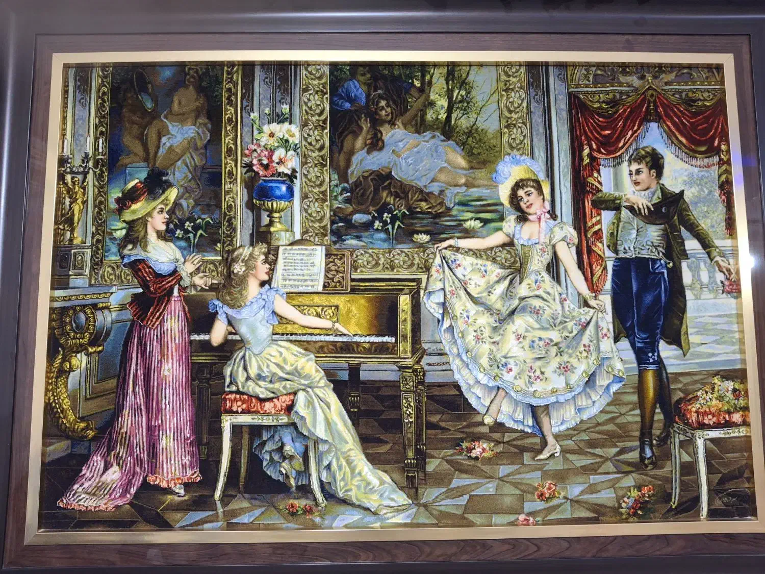 تابلو فرش دستبافت|تابلو فرش|خزل, |دیوار