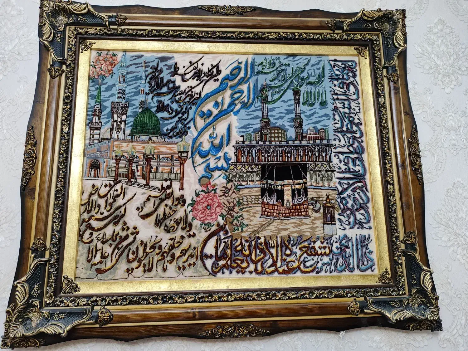 تابلو فرش کعبه وانیکاد وایت والکرسی|تابلو فرش|تبریز, |دیوار