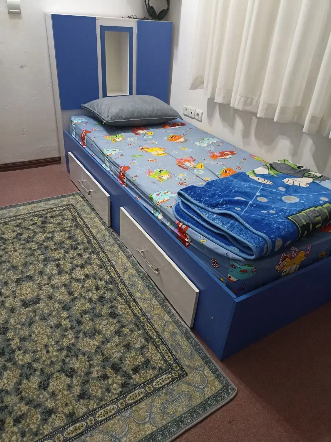 تخت خواب تک نفره|تخت و سرویس خواب|انبارآلوم, |دیوار