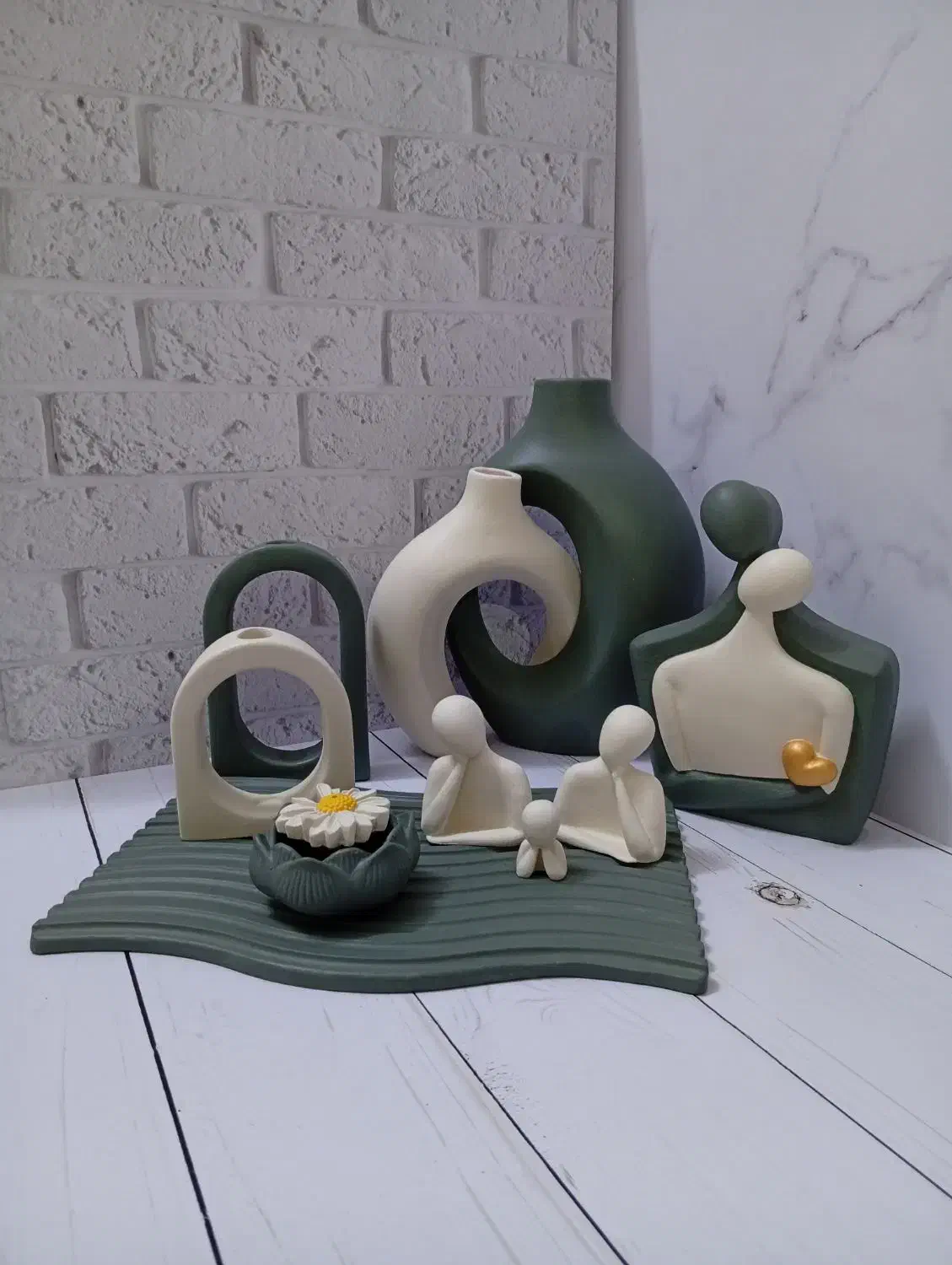 انواع ست دکوری مجسمه برای کنسول میزجلومبلی گلجا|مجسمه، تندیس، ماکت|قم, شهدا|دیوار