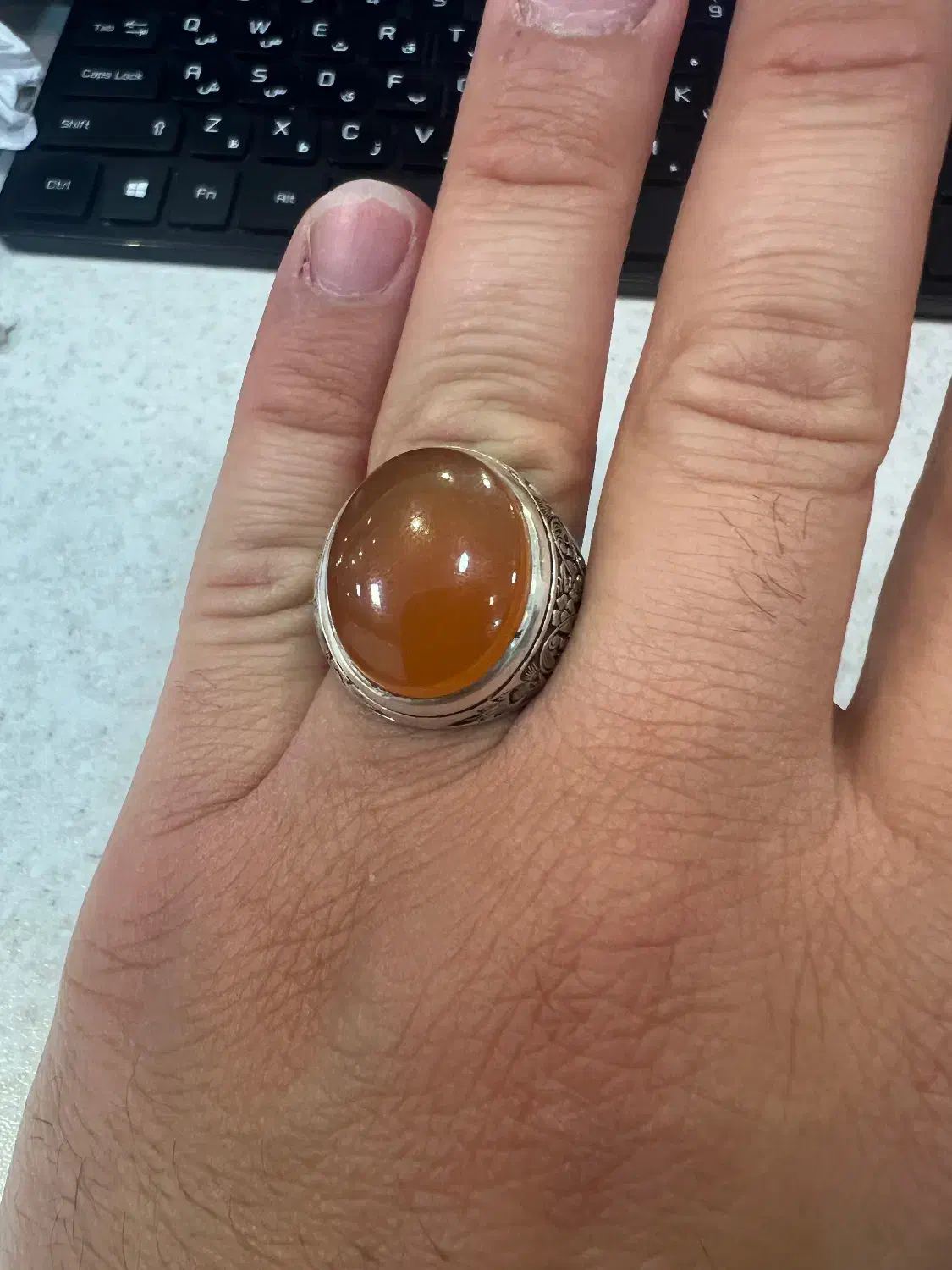 انگشتر عقیق یمن دست ساز|جواهرات|قم, صفائیه|دیوار