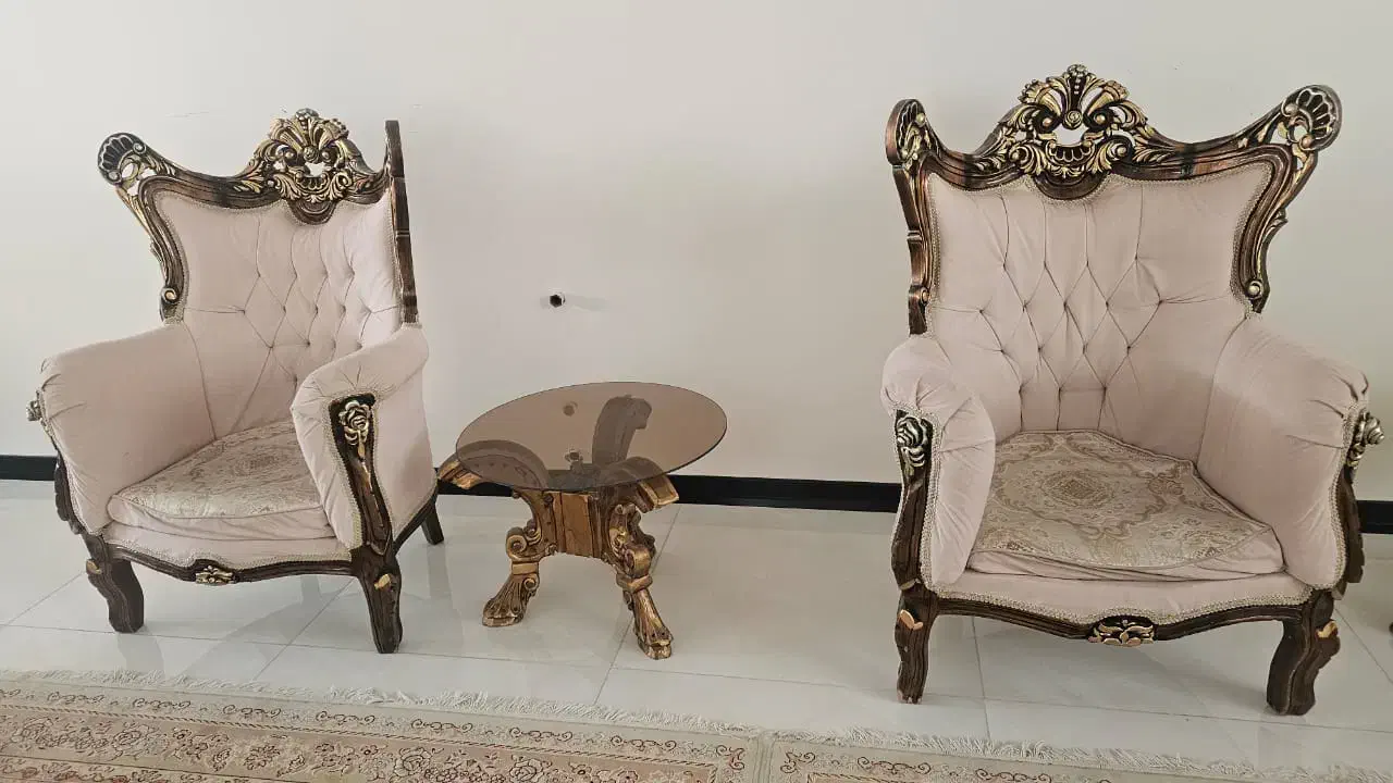 مبل هفت نفره استیل با دو عدد گل میز|مبلمان خانگی و میز عسلی|اصفهان, محمودآباد|دیوار