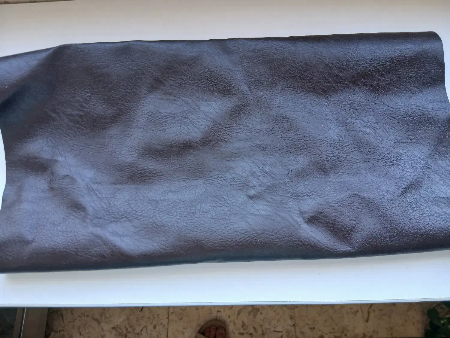 خرج کار پارچه چرم طبیعی قهوه ای سوخته|لوازم خیاطی و بافتنی|قم, جهان بینی|دیوار