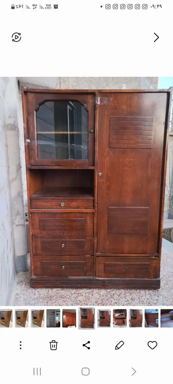 کمد تمام چوب مرغوب دارای ۴ کشو ویک کشوی میز کار|جاکفشی، کمد، دراور|مشگین شهر, |دیوار