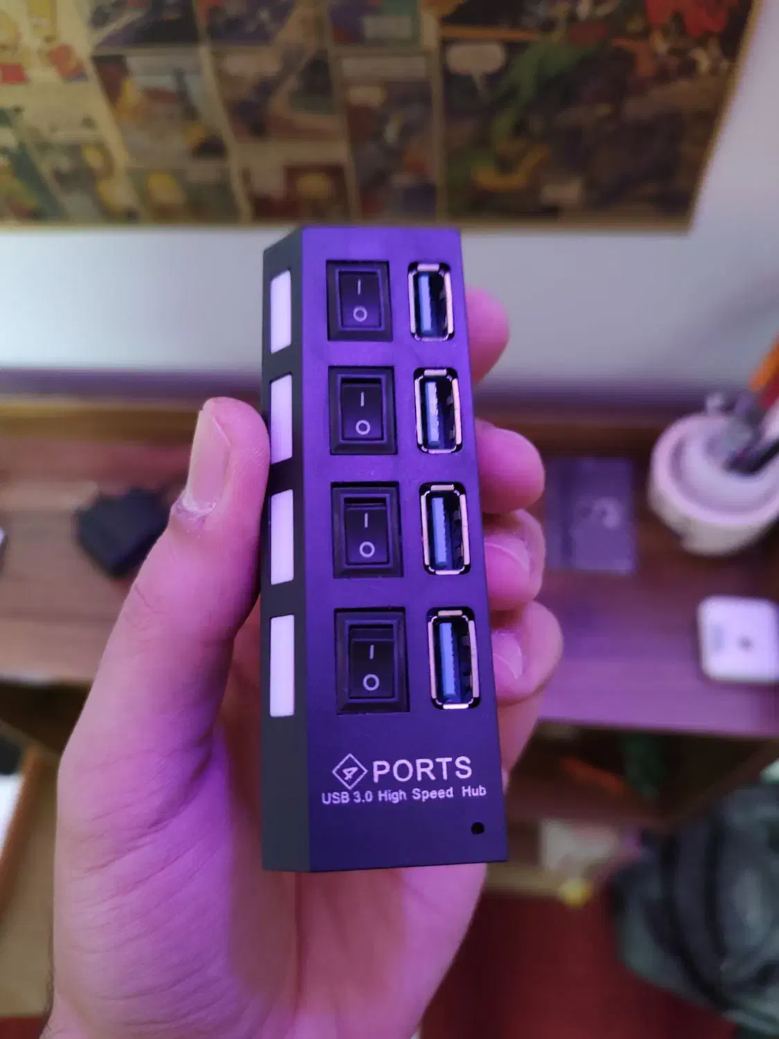 هاب یو اس بی USB 3.0 چهار پورت|قطعات و لوازم جانبی رایانه|قم, انسجام|دیوار