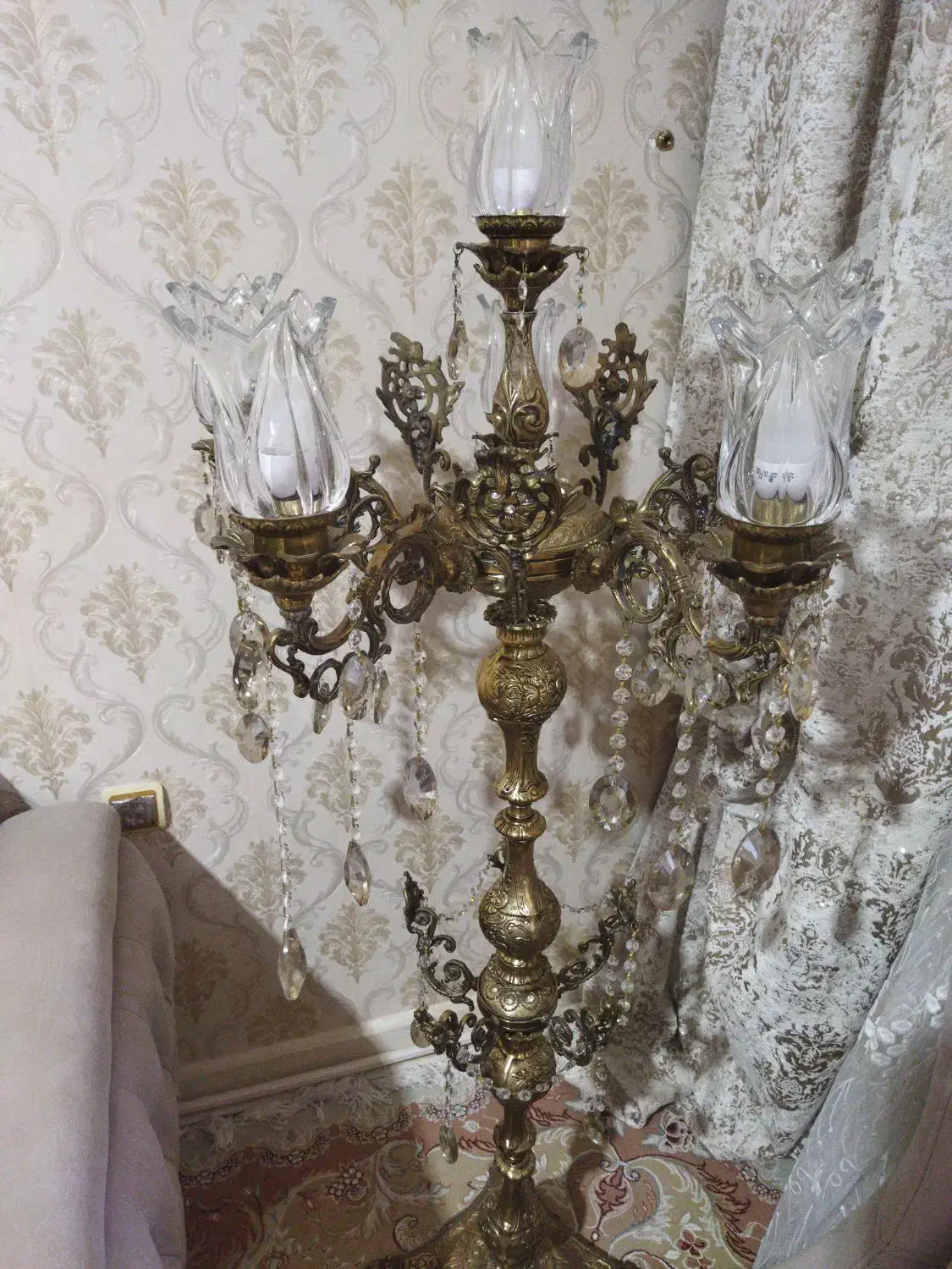 لوستر ایساده برنز|لوستر و چراغ آویز|خرمآباد, |دیوار