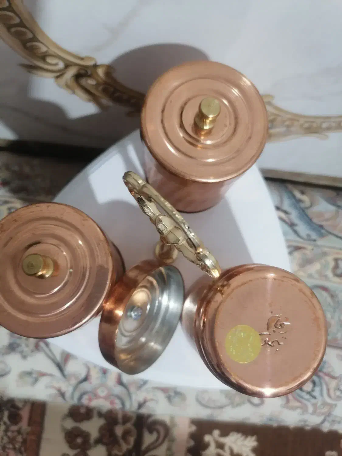 ست پاسماوری مسی دو طبقه زنجان|صنایع دستی و سایر لوازم تزئینی|رباطکریم, الارد|دیوار