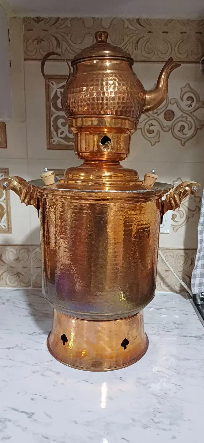 سماور روگازی مسی نونو با قوری|سماور، چایساز، قهوهساز|تبریز, |دیوار