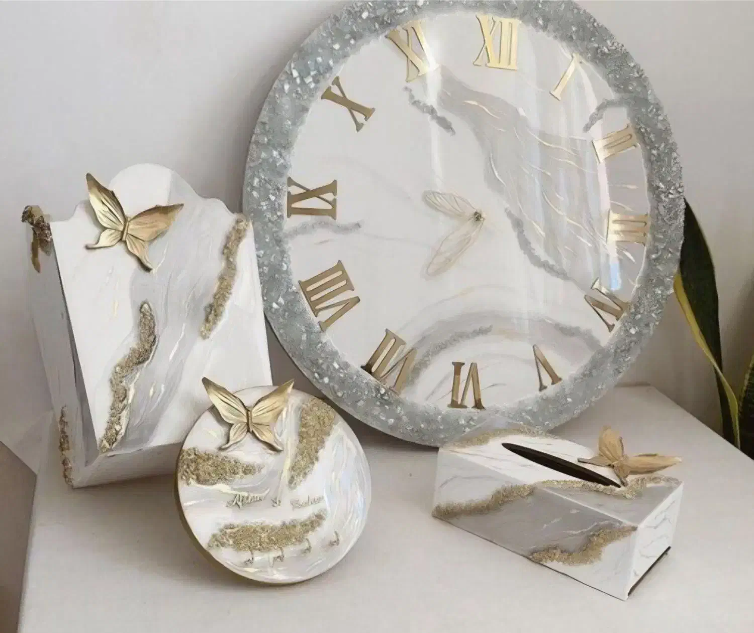 سطل و جا دستمال رزین|صنایع دستی و سایر لوازم تزئینی|قم, شاه سید علی|دیوار