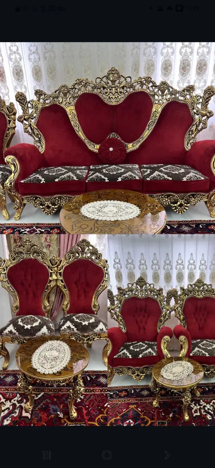 مبل سلطنتی در حد نو در صوفیان|مبلمان خانگی و میز عسلی|صوفیان, |دیوار