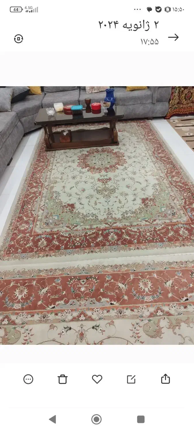 فرش 9متری کرم رنگ|فرش|پردیس, فاز ۵|دیوار