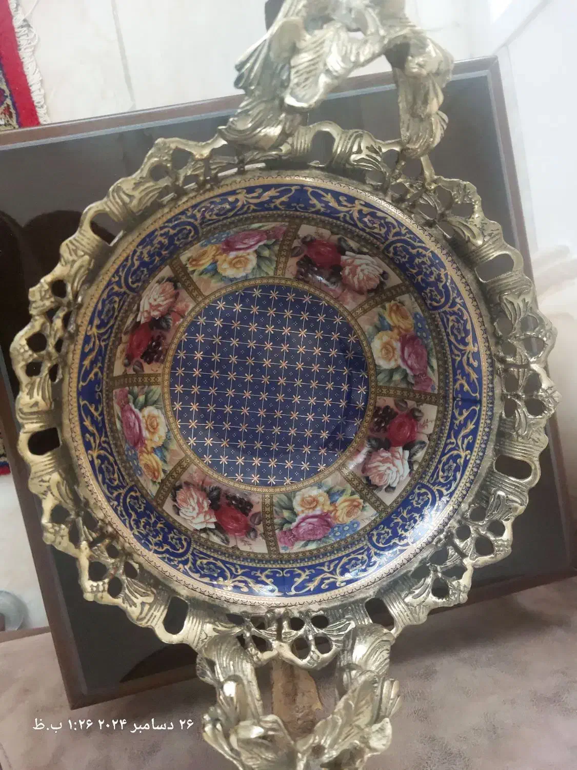 گلدان برنز و میوه خوری چینی برنز|صنایع دستی و سایر لوازم تزئینی|میانه, |دیوار