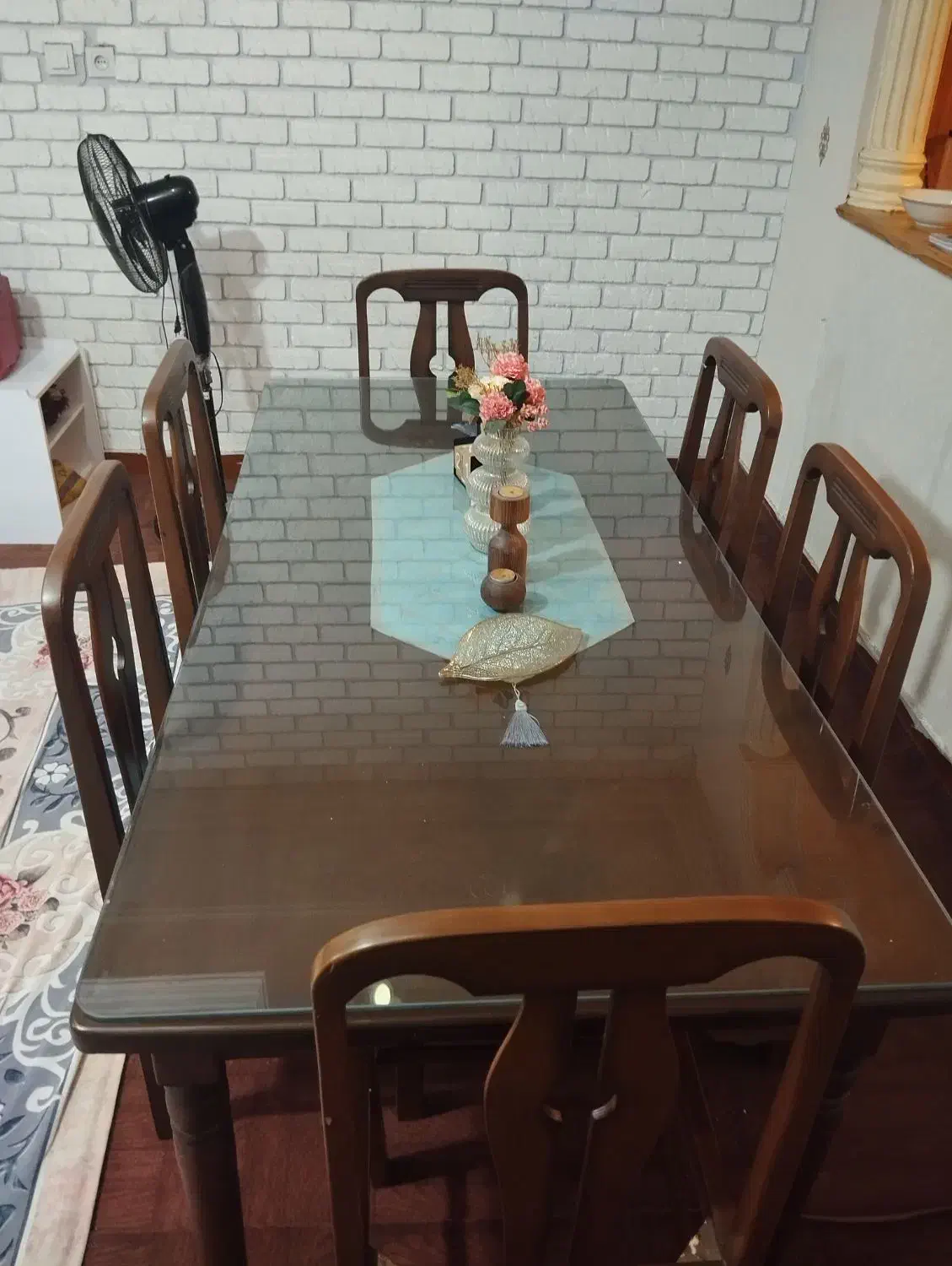 میز ناهارخوری چوبی|میز و صندلی غذاخوری|کرمان, |دیوار