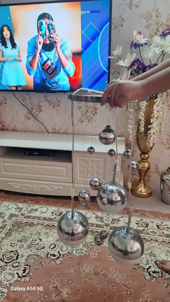 لوستر۳شاخه شیشه ای|لوستر و چراغ آویز|خوی, |دیوار