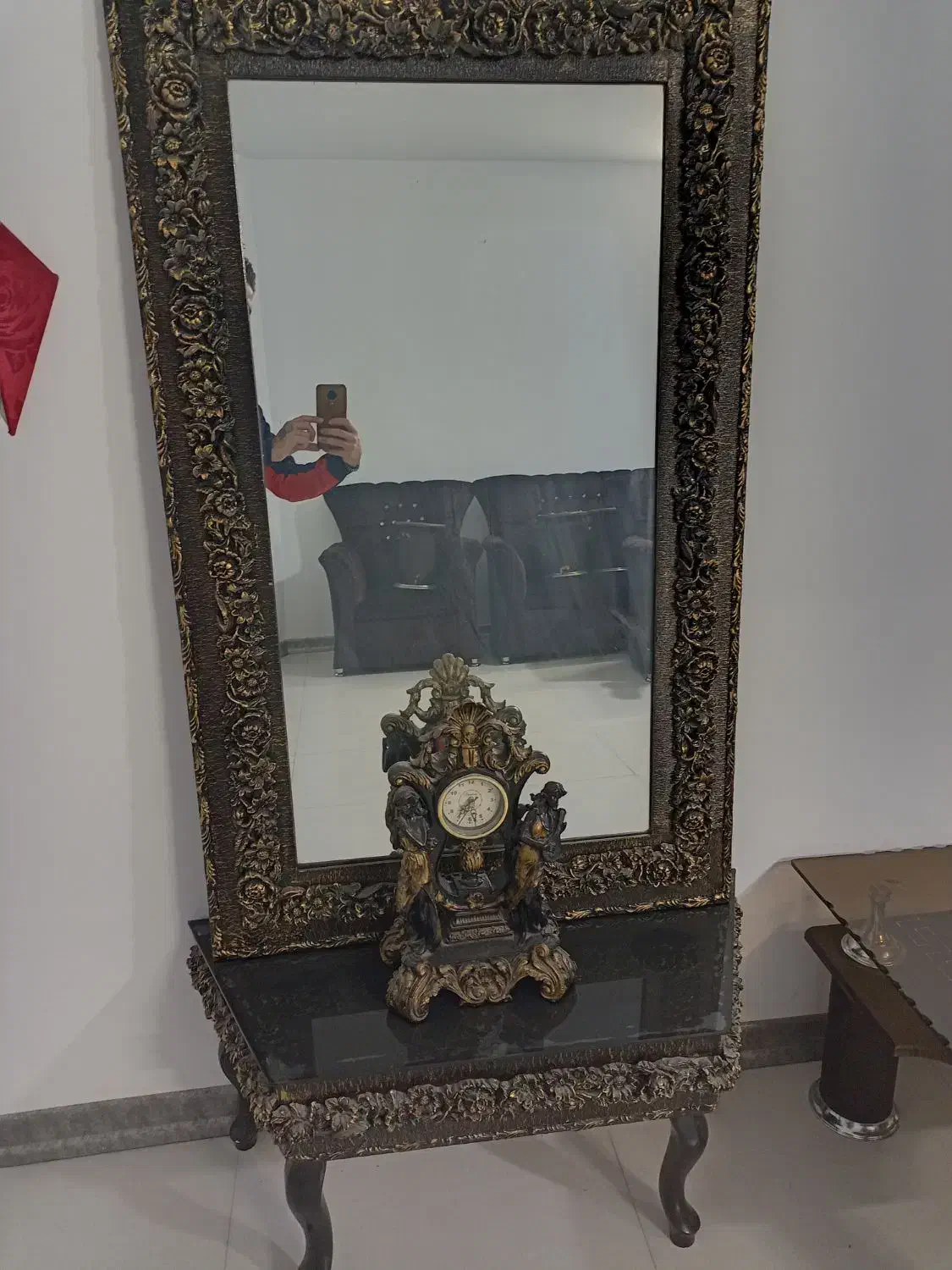 تخت خواب دونفره با تشک و اینه کنسول|تخت و سرویس خواب|کرج, خرمدشت|دیوار